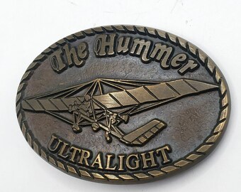 VINTAGE the HUMMER ULTRALIGHT Aircraft Belt Buckle Collectible