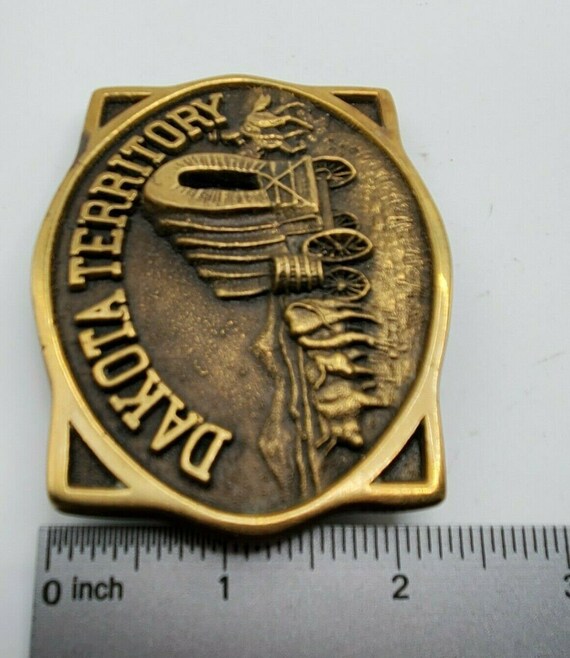 VINTAGE DAKOTA TERRITORY Conestoga Wagon Belt Buckle … Gem