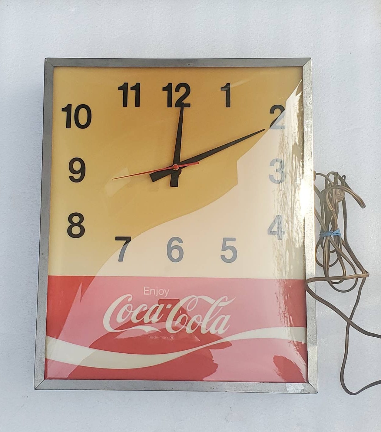 VINTAGE COCA COLA Clock Dome Glass Swihart Porducts Steel Case