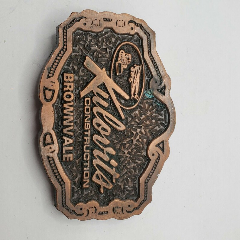 VINTAGE KULOVITS CONSTRUCTION Brownvale Belt Buckle Collectible Vintage ...