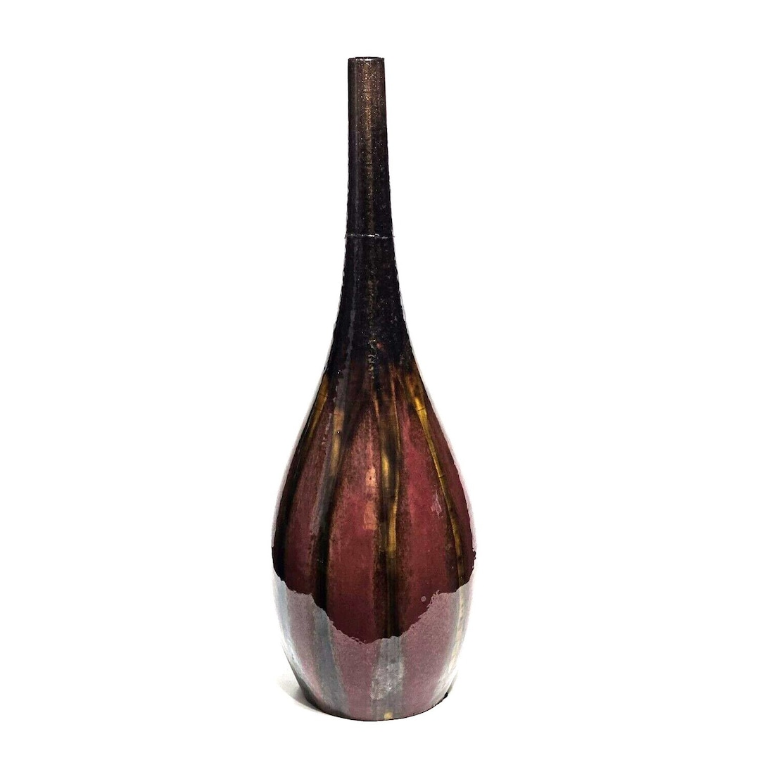 ANTIQUE STUDIO ART Pottery Vase Tall Mid Century Modern Collectible ...