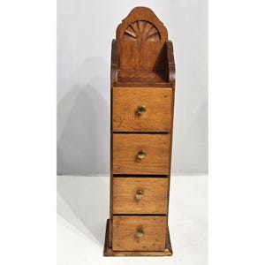VINTAGE WOODEN SPICE Box Apothecary Cabinet Countertop Box 4 Drawers Farmhouse Decor Collectible Memorabilia Wedding Gift