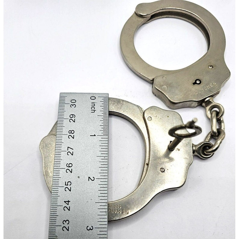 ANTIQUE POLICE HANDCUFFS With Key the Peerless Handcuff Co Etsy