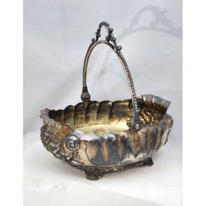 VINTAGE SILVER SERVING Bowl Quadruple Plate Ornate Flower Footed Center Piece Collectible Serving Ware