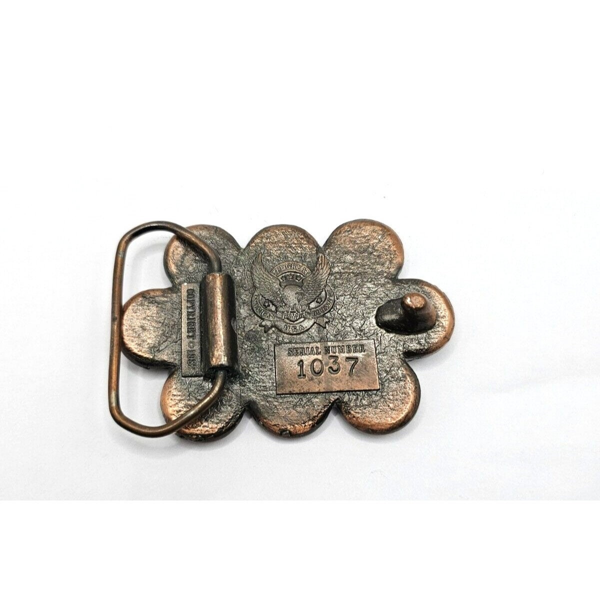 Vintage Copper Toned 1902 Indian Head Coin Belt Buckle Lot 2pc Western Accessory ANTIQUE INDIAN HEAD Copper Penny Belt Buckle Collectible  main image 2