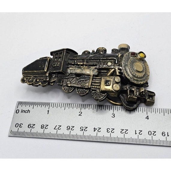 ANTIQUE TRAIN ENGINE Belt Buckle 3D Locomotive Co… - image 3