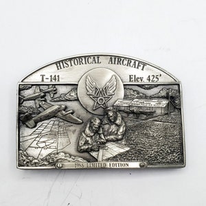 VINTAGE AIRPLANE MILITARY U.C-78 Belt Buckle Limited Edition Minter Field Air Museum Collectible Men&#39;s Buckle Vintage Accessories