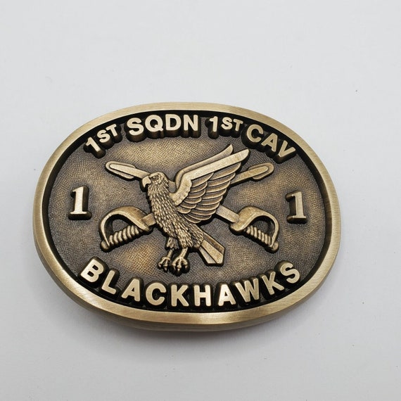 VINTAGE BLACKHAWKS BELT Buckle 1st Sqdn 1st Cav So