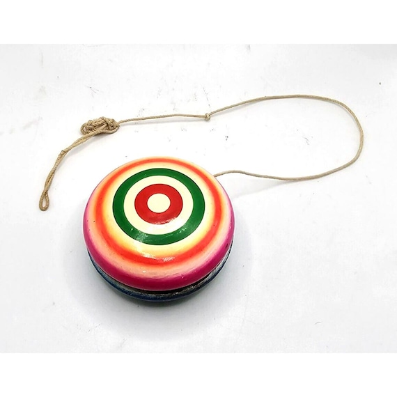 VINTAGE WOOD YOYO Multi Color Swirl Collectible Toy Memorabilia - Etsy