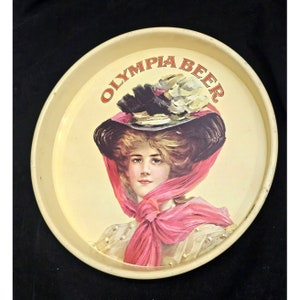 VINTAGE BEER TRAY Olympia Beer Advertising Serving Tray 13&quot; Collectible Bar Memorabilia