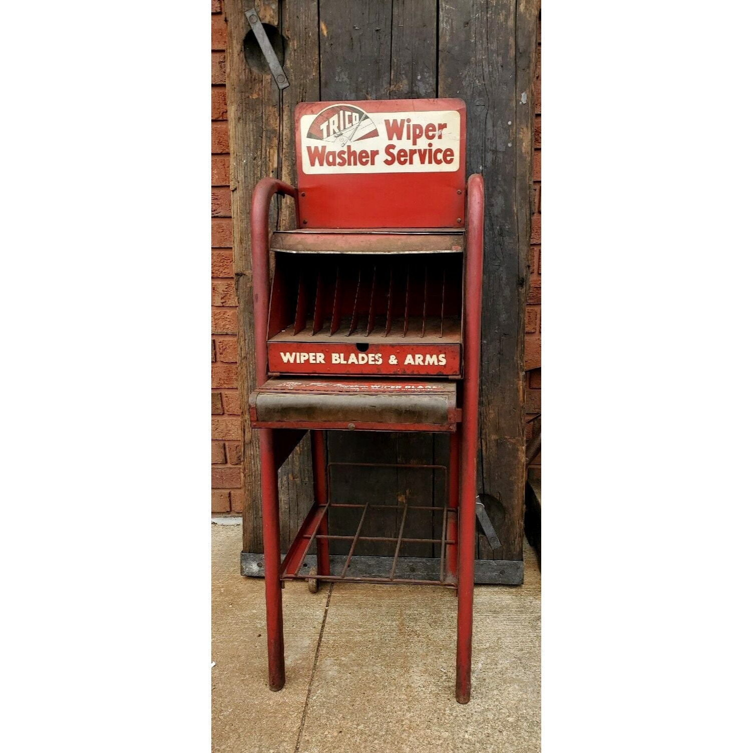 ANTIQUE TRICO AUTOM0BILE Wiper Arms & Blades Metal Display Case