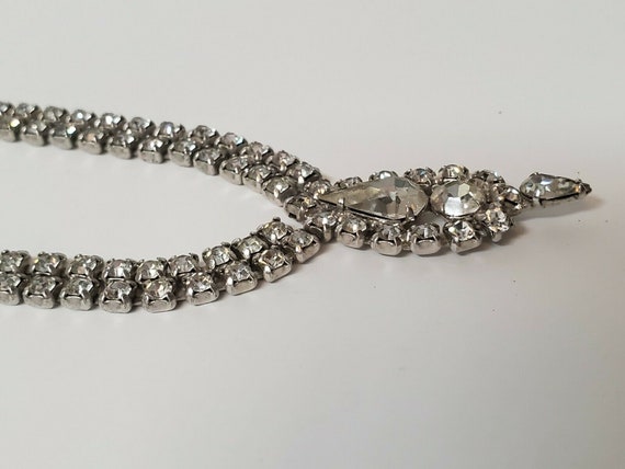 VINTAGE RHINESTONE NECKLACE Tear Drop Signed Kram… - image 7