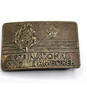 VINTAGE BOY SCOUT Belt Buckle 1973 National Scout Jamboree Brass Buckle Collectible Memorabilia