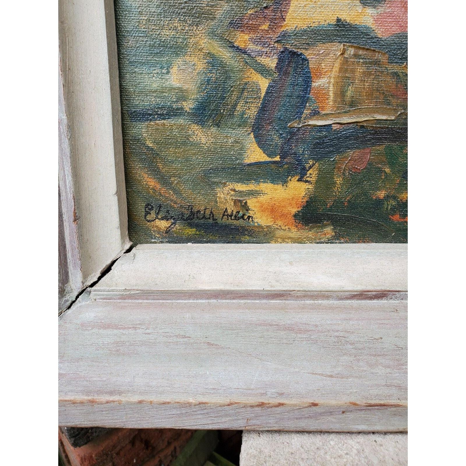 VINTAGE OIL PAINTING Ocean Scene Seascape by Elizabeth Albin Artist ...