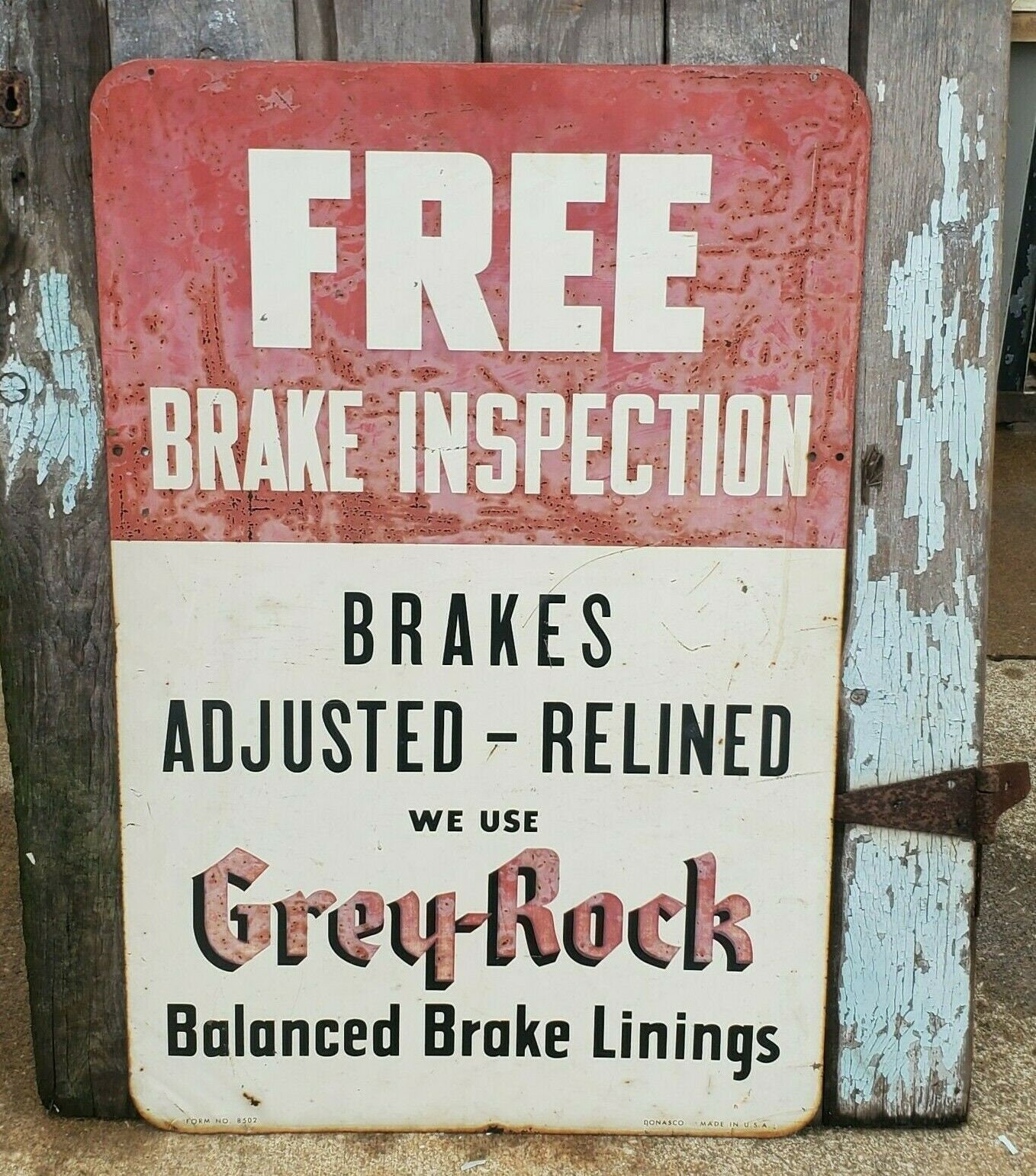 VINTAGE FREE BRAKE Inspection Sign Double Sided Metal Sign Etsy