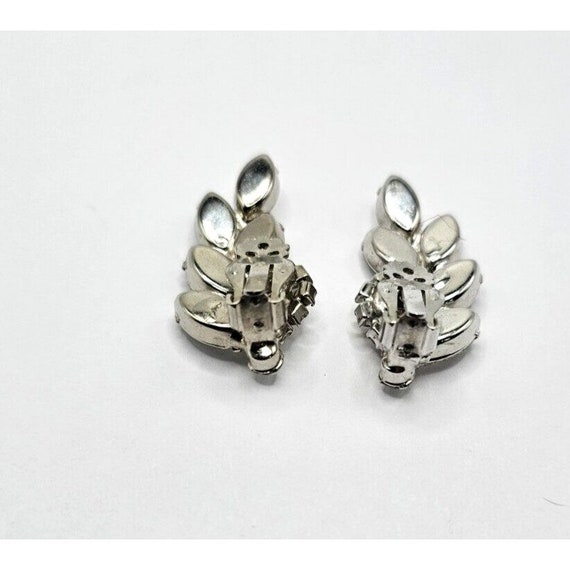 ANTIQUE CLEAR RHINESTONES Earrings Vintage Clip O… - image 2