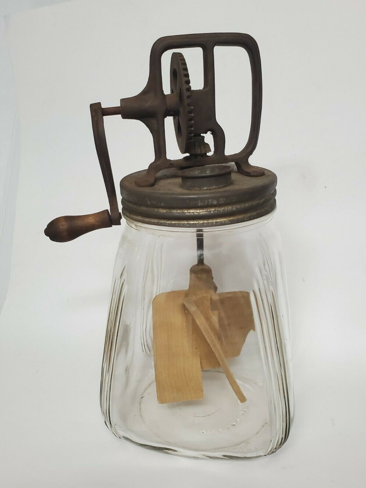 VINTAGE SCC GLASS Butter Churn Jar 4 Quart Wooden Paddles & Etsy