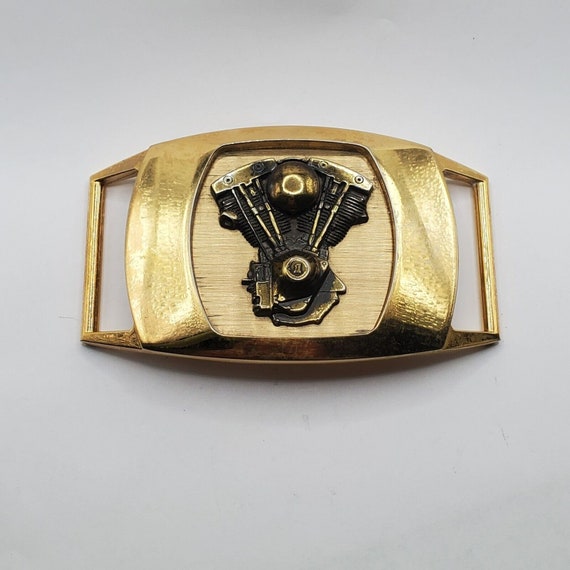 VINTAGE TWIN ENGINE Motorcycle Belt Buckle Collect