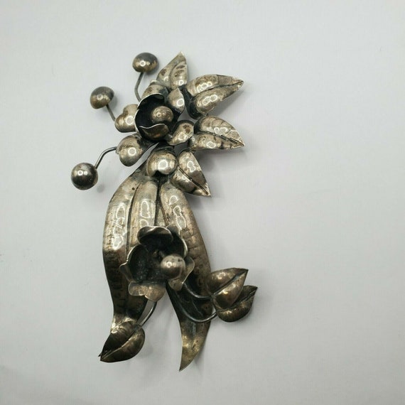 VINTAGE STERLING  Art Nouveau Large Brooch Pin Ma… - image 8