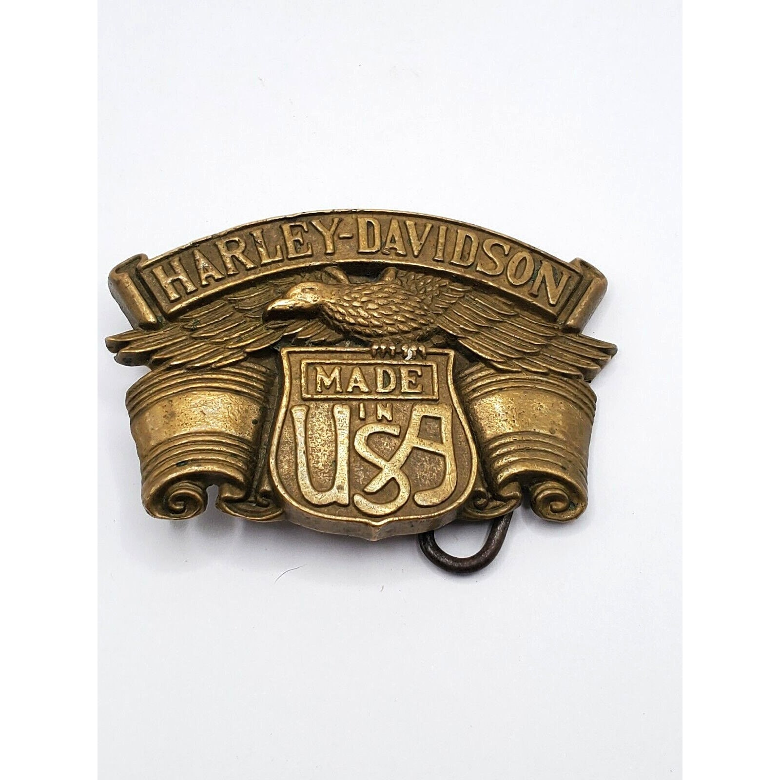 ANTIQUE HARLEY DAVIDSON Motorcycle Belt Buckle Made in U.S.A Solid 