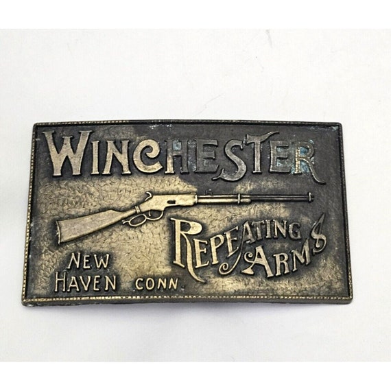 ANTIQUE WINCHESTER RIFFLE Belt Buckle Repeating A… - image 1