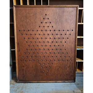 ANTIQUE CHINESE CHECKERS Board Wooden Folk Art Cabin Decor Game Board Collectible Memorabilia