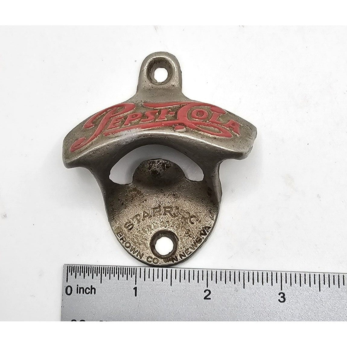 ANTIQUE PEPSI COLA Bottle Opener Starr X Wall Mount Red