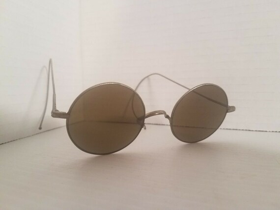 VINTAGE ROUND STEAM Punk Sunglasses Antique Collectible Eye Wear View 6