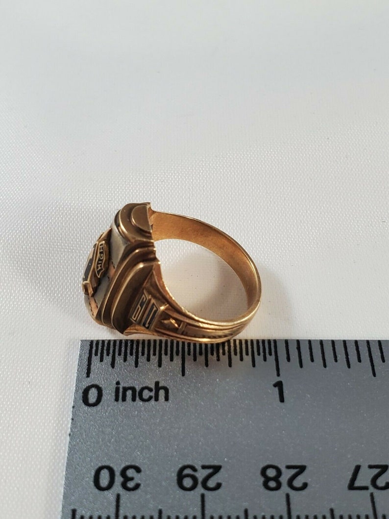 VINTAGE 10K GOLD HIGH School Class Ring 1949 Signed Antique Etsy