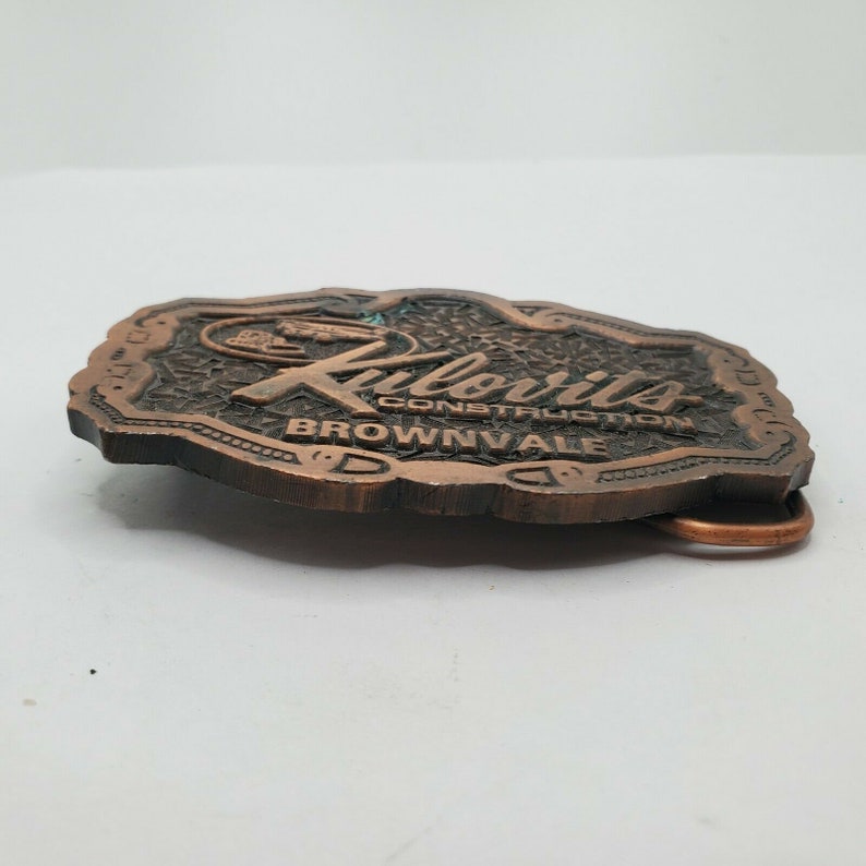 VINTAGE KULOVITS CONSTRUCTION Brownvale Belt Buckle Collectible Vintage ...