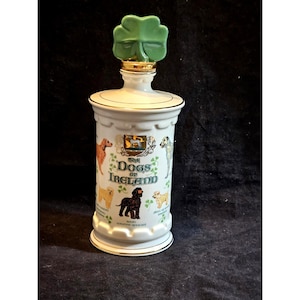 VINTAGE THE DOGS Of Ireland Decanter Old Commonwealth Bourbon Whiskey Barware Collectible Memorabilia