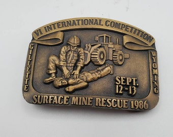 Boucle De Ceinture Kansas Small Mines Rescue Contest 1989 – Vintage Collection