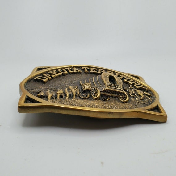 VINTAGE DAKOTA TERRITORY Conestoga Wagon Belt Buckle … Gem