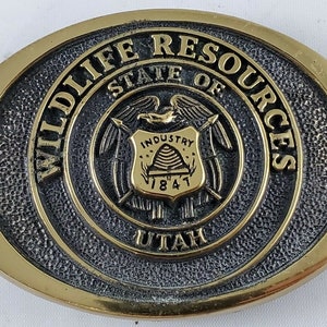 VINTAGE WILDLIFE RESOURCES Belt Buckle State of Utah