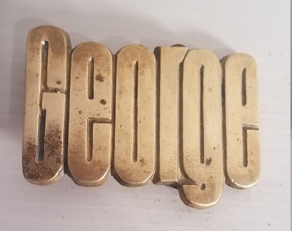 Vintage George Belt Buckle Solid Brass - image 3