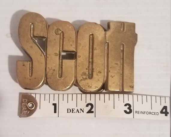 VINTAGE SCOTT BELT Buckle Solid Brass - image 5