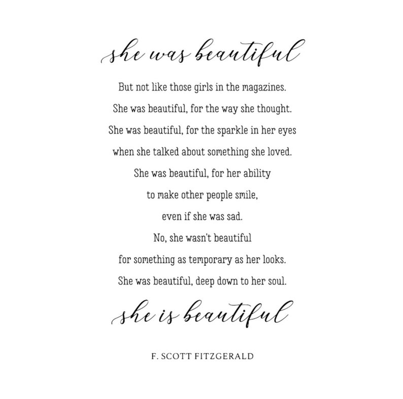 She Was Beautiful Poem Waterslide Decal Fully Sealed and | Etsy