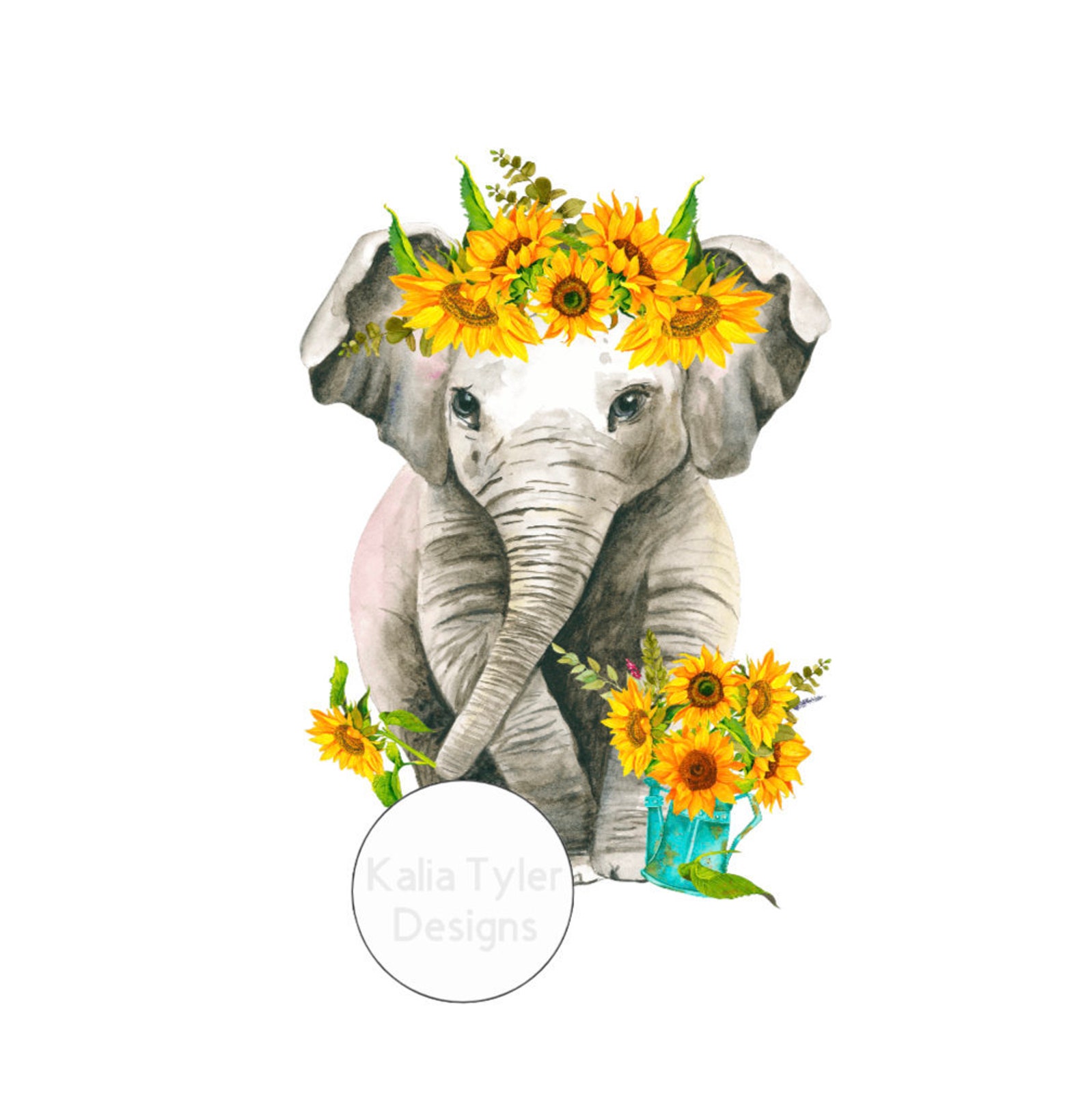Elephant Sunflowers Waterslide Decal Fully Sealed and Etsy