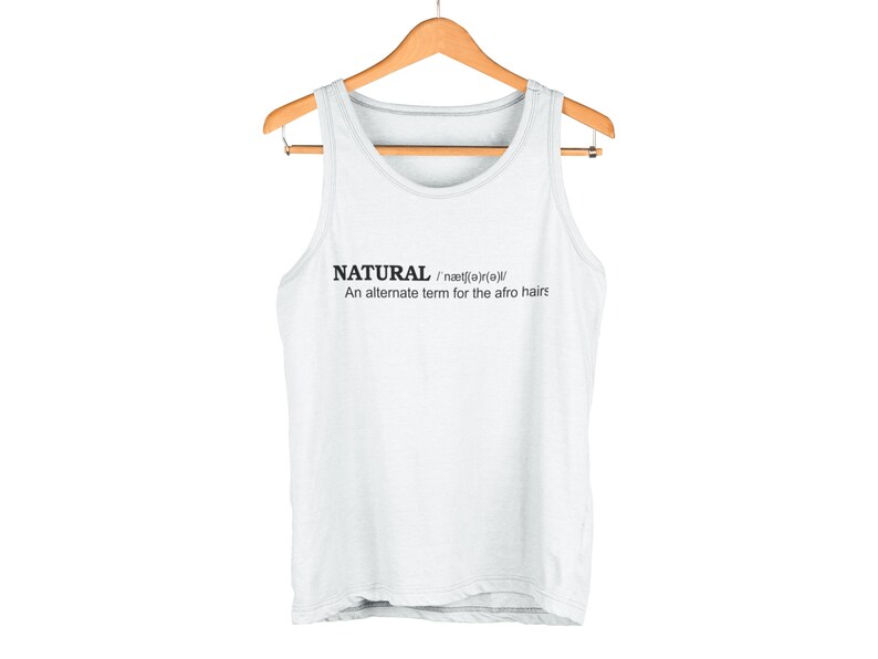 Natural Hair Definition Tank Top White Only Etsy