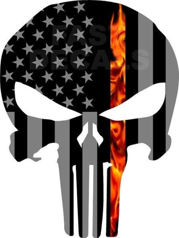 Thin Red Line Flag Punisher Decal / Sticker - Etsy