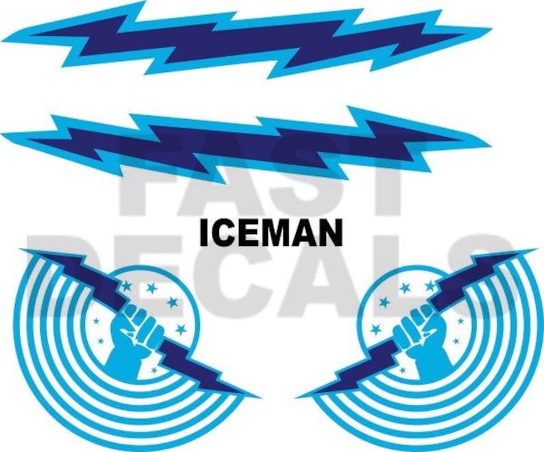Top Gun Iceman Helmet Decal / Sticker Set Halloween Costume Etsy