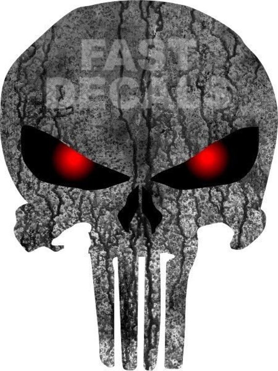 Weathered Punisher Decal / Sticker Skull Die-Cut Sniper Vinyl For Cars &  Trucks