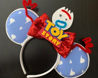 Forky, Toy Story 4, Pixar inspired mouse ears, matching mask