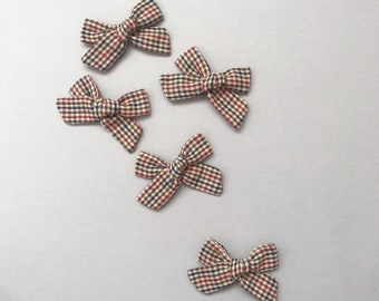 baby headband fabric baby bow November Bow Set- cranberry floral brown velvet teal gingham discount bows