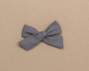 Charcoal Gray Baby Bow | Charcoal Grey Toddler Girls Hair Bow | Little Bare Buns