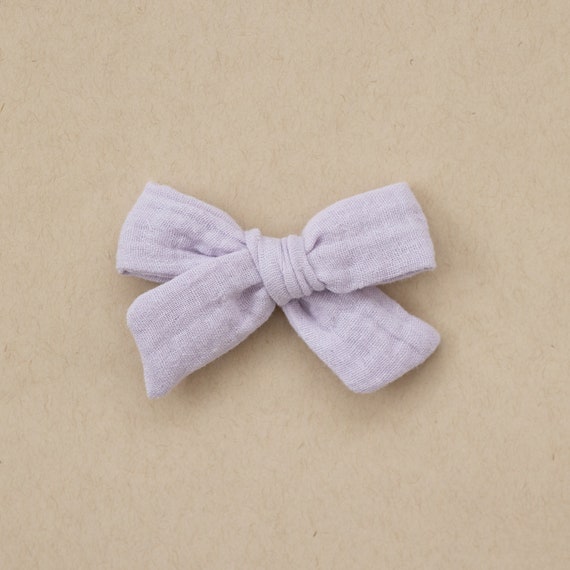 Lavender Gauze Baby and Toddler Hair Bow | Light Purple Baby Bow | Little Bare Buns