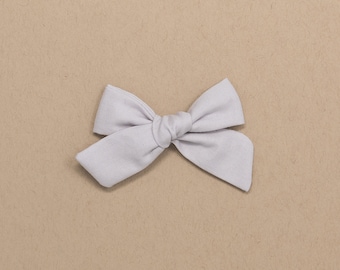 Gray Cloud Baby Headband Bow | Gray, Grey, Light Gray, Toddler Girls Hair Bow | Little Bare Buns