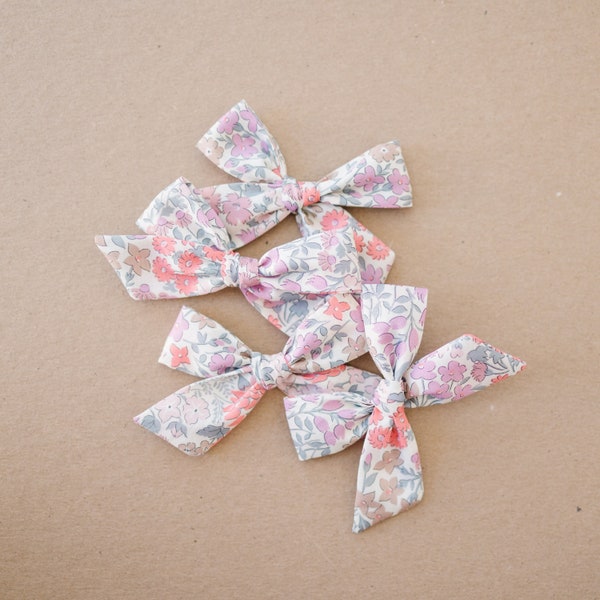 Blossom Pink Floral Baby Hair Bow | Little Bare Buns