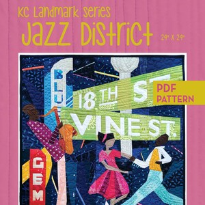 KC Landmark: Jazz District -  Foundation Paper Pieced Wallhanging Download Pattern