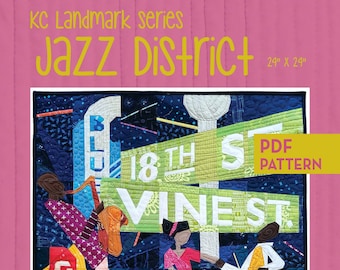 KC Landmark: Jazz District -  Foundation Paper Pieced Wallhanging Download Pattern